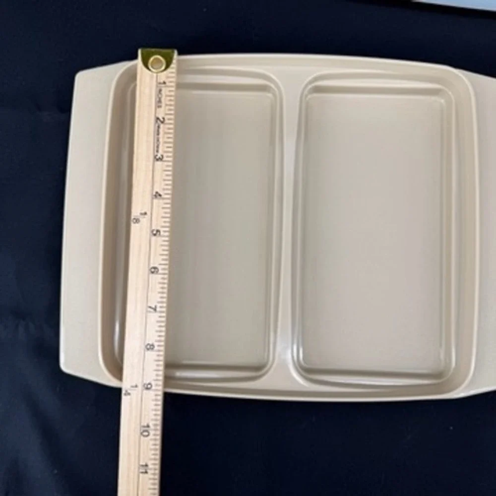 Vintage Tupperware Deviled Egg Keeper 723 Almond Beige 16 Slot Carrier with Lid